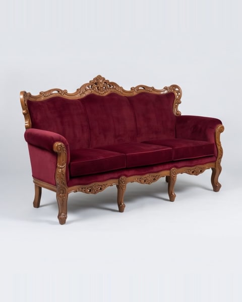 Carved Velvet Sofa