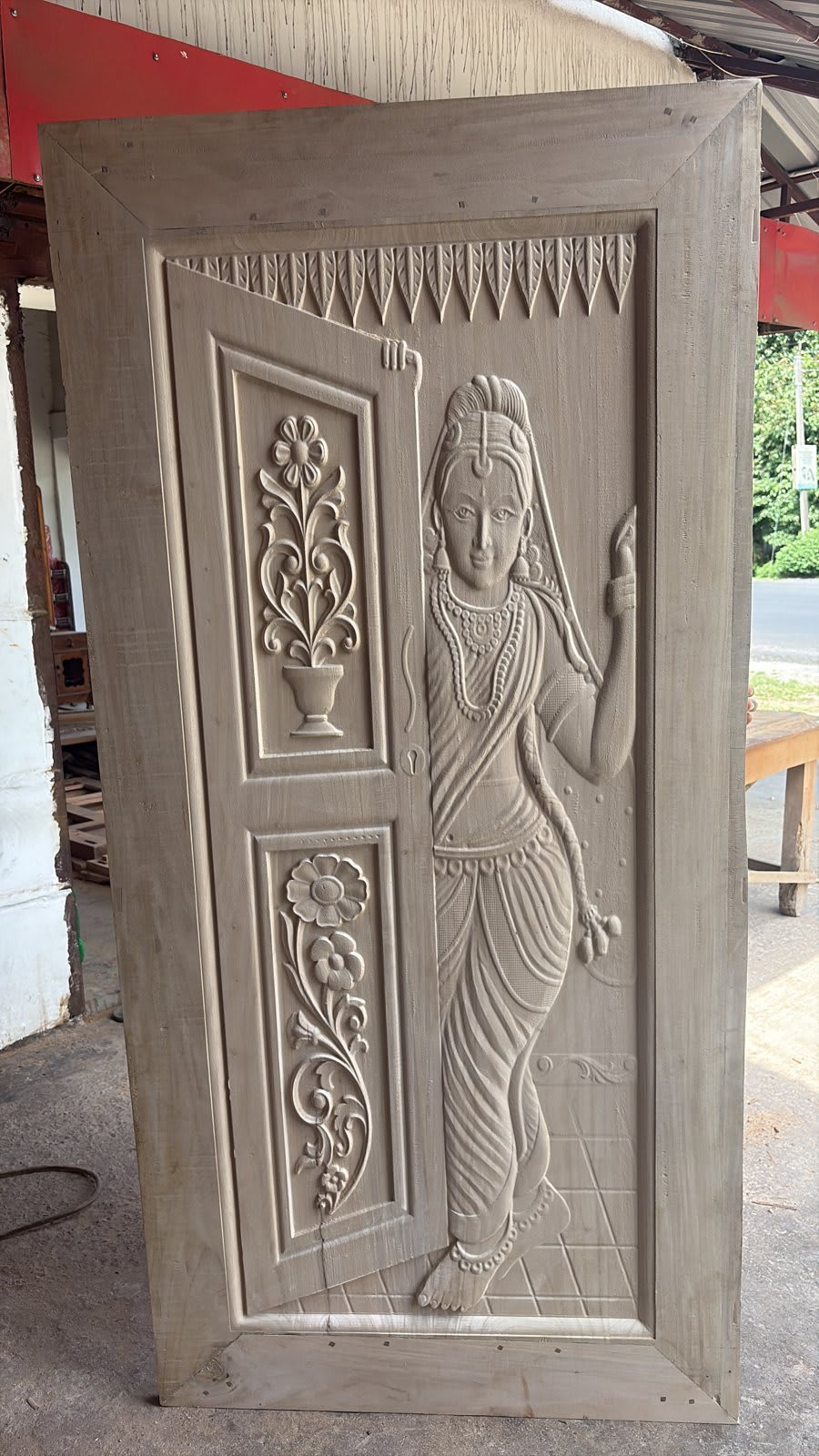 Carved Lady Figure Door