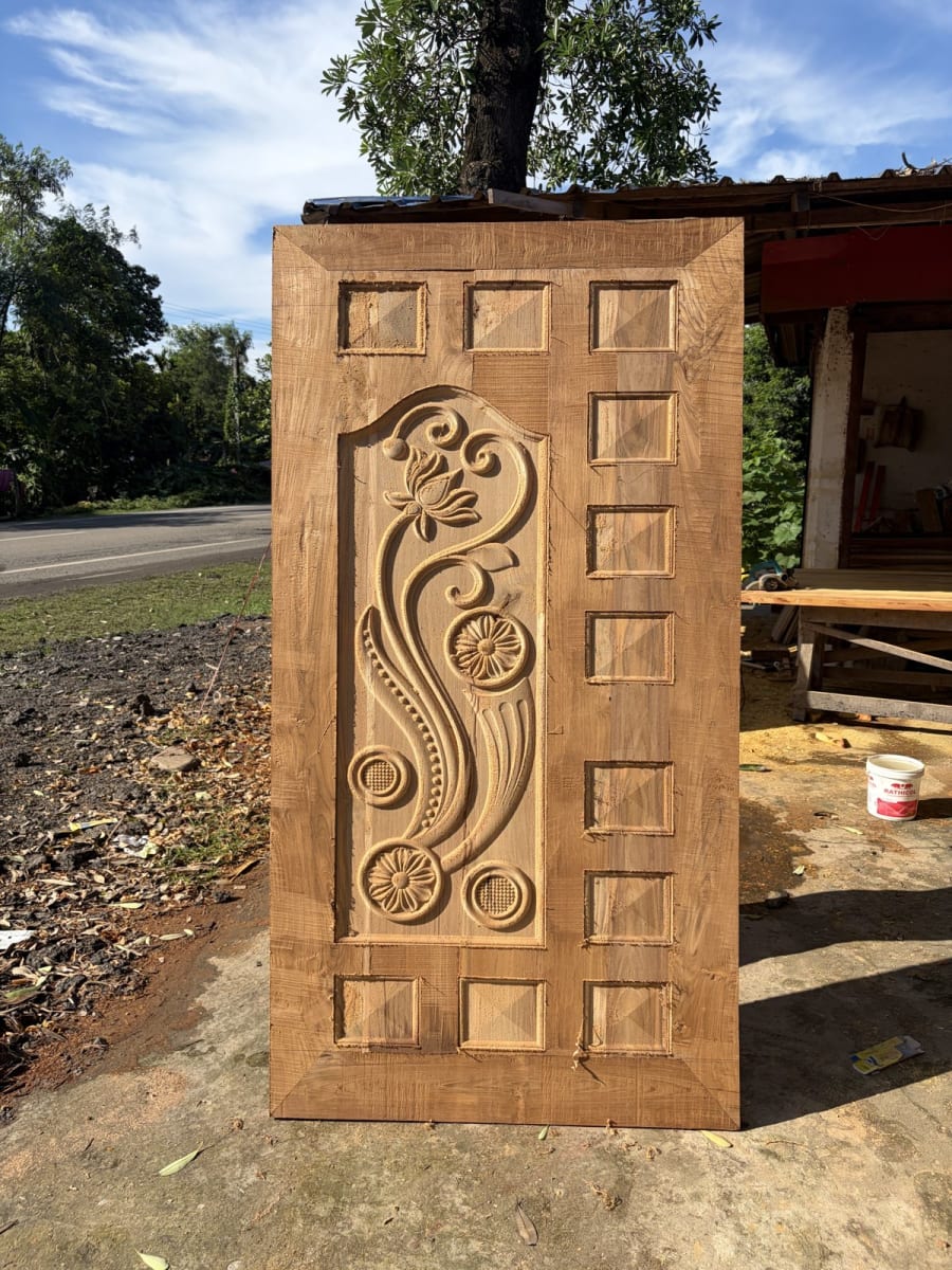 Floral Square Panel Door