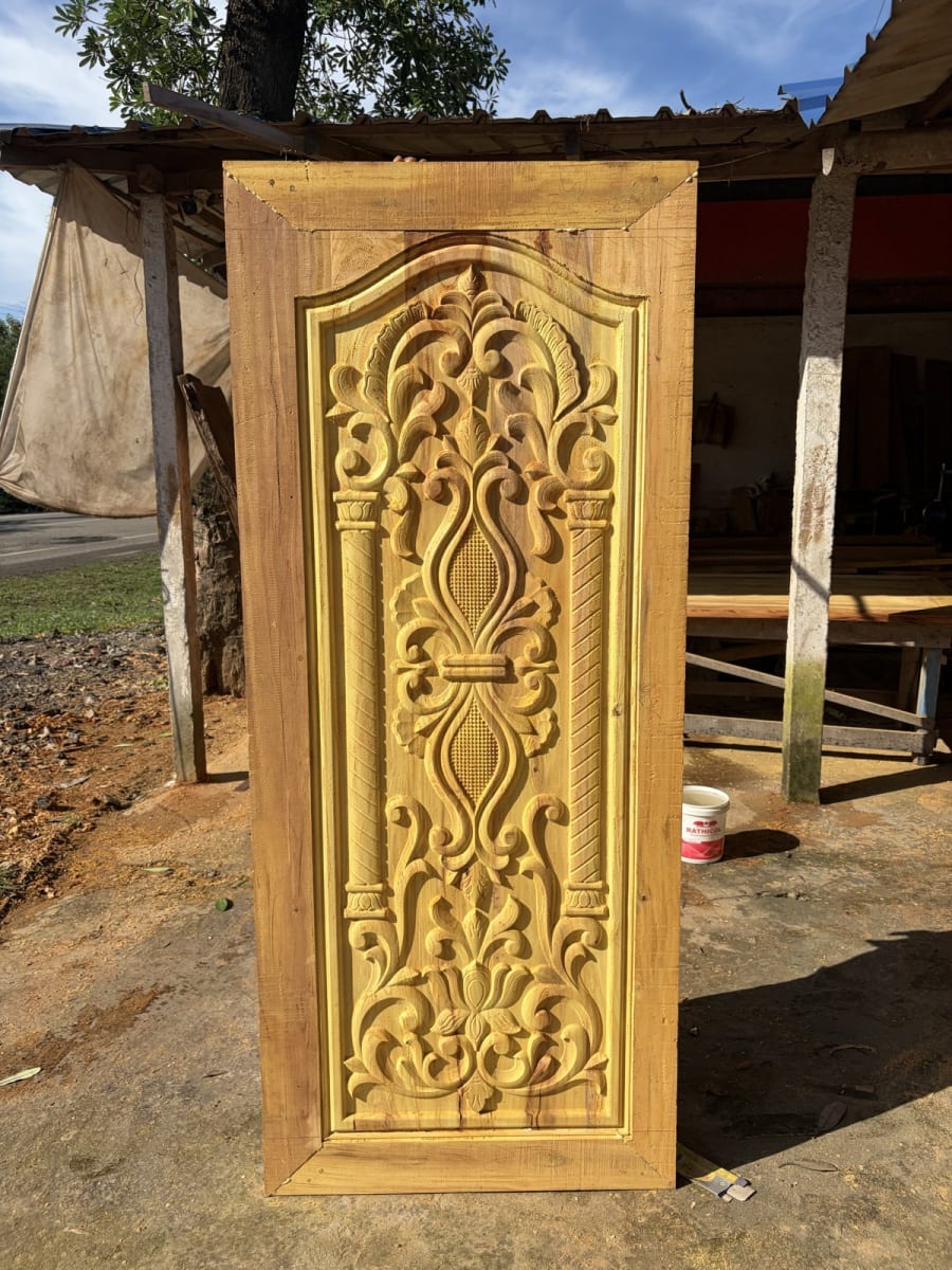 Pillar Arch Carved Door