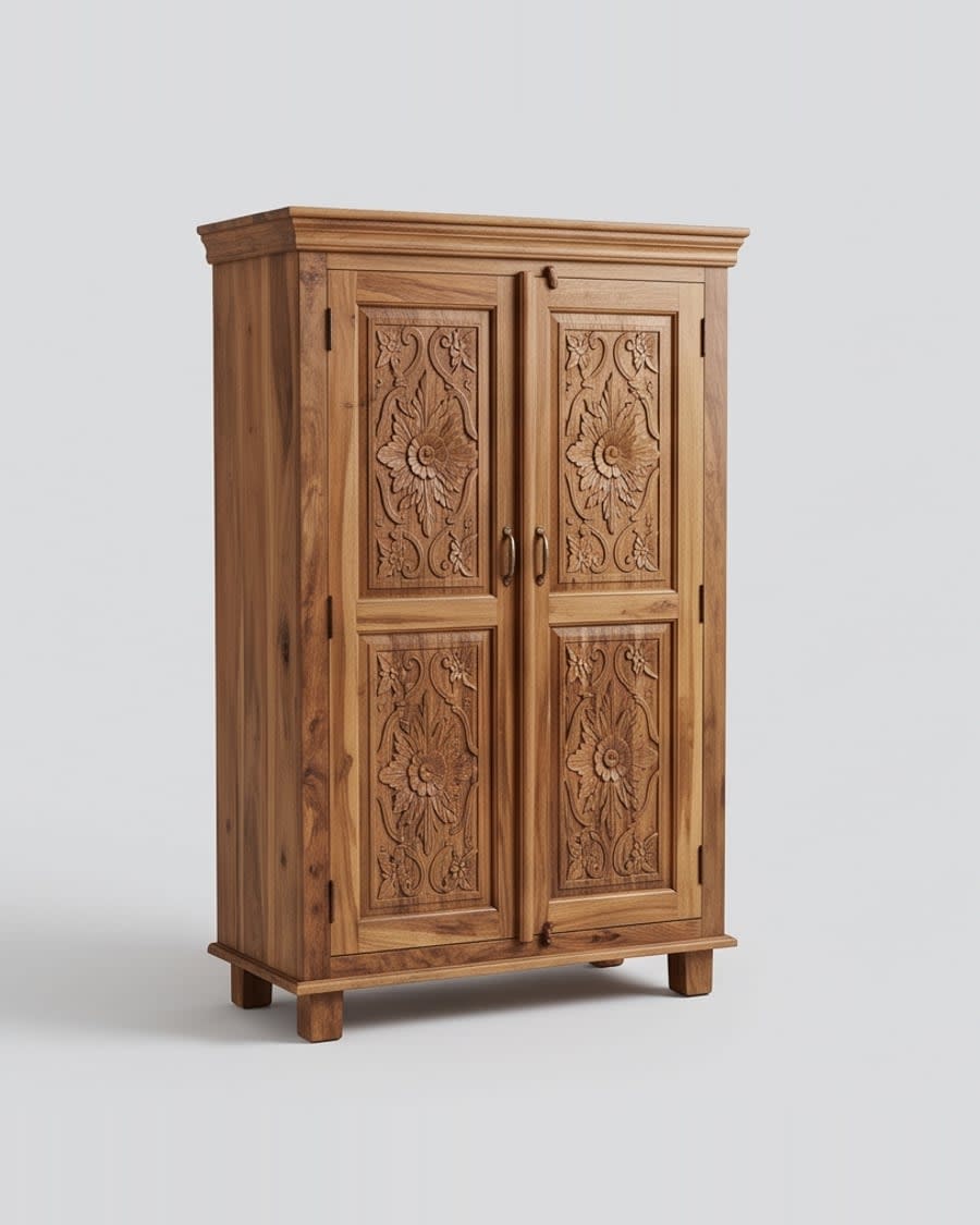Carved Two-Door Almirah