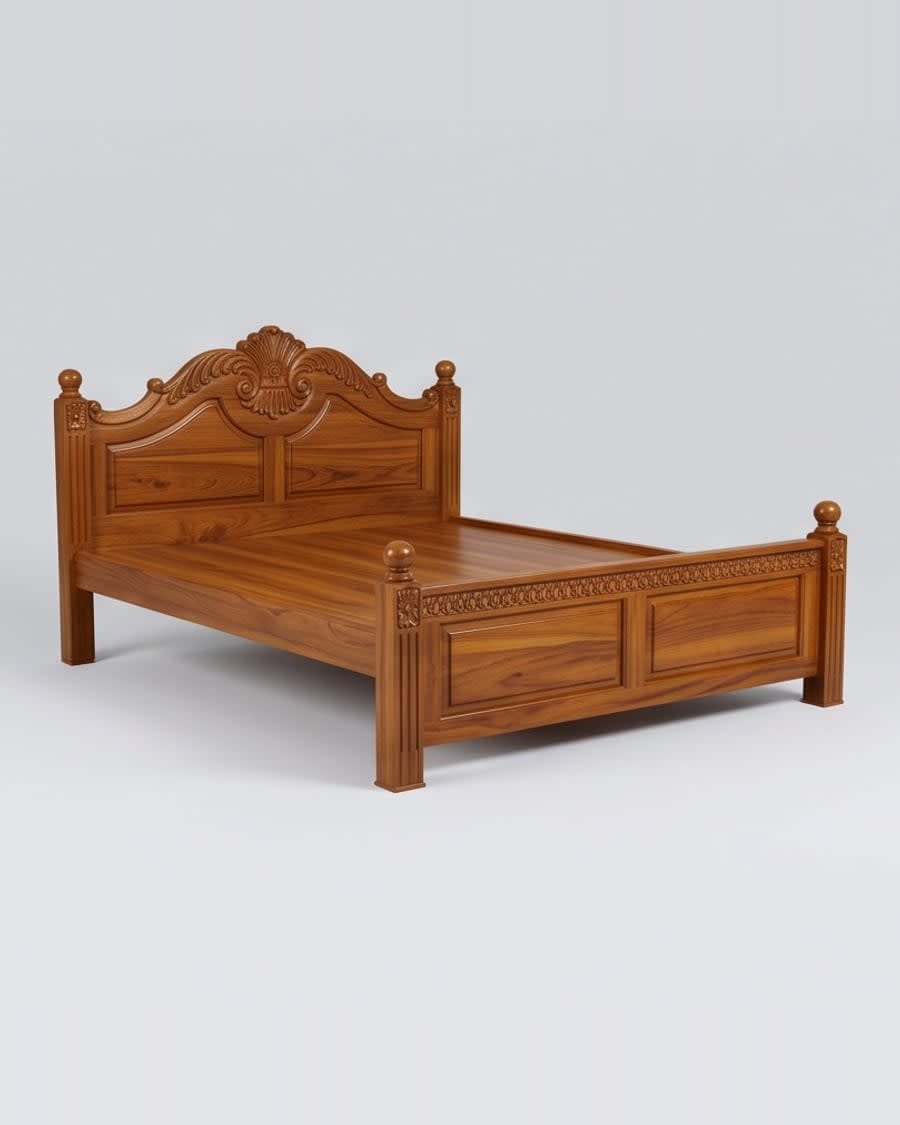 Carved Headboard Bed