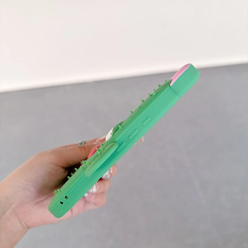 3D Cactus Silicone iPhone Case – Cute Cartoon Shockproof Cover - view 6