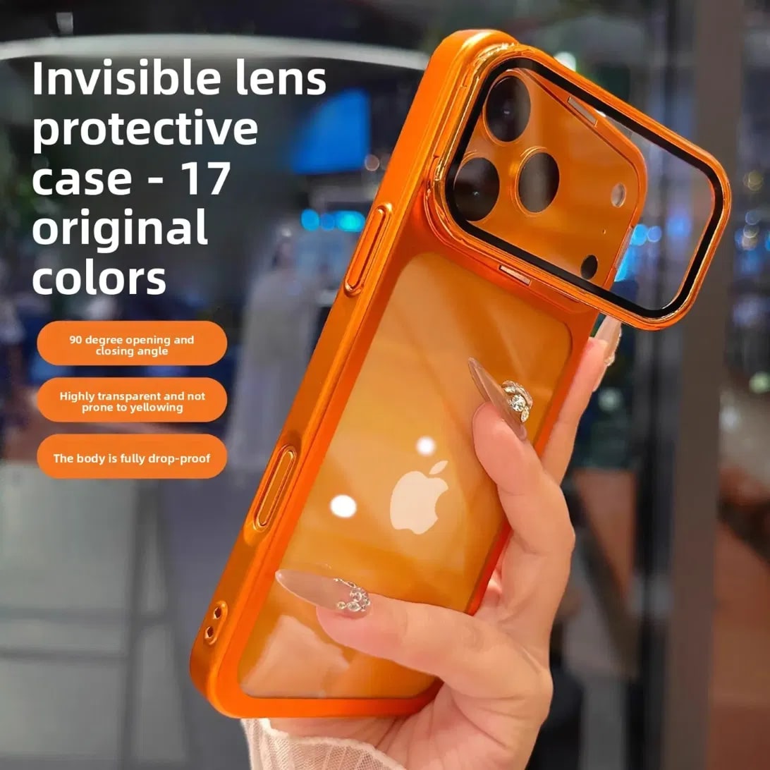 Invisible Lens Flip-Stand Case for iPhone 17 Pro Max - Clear Back, Electroplated Frame - view 3
