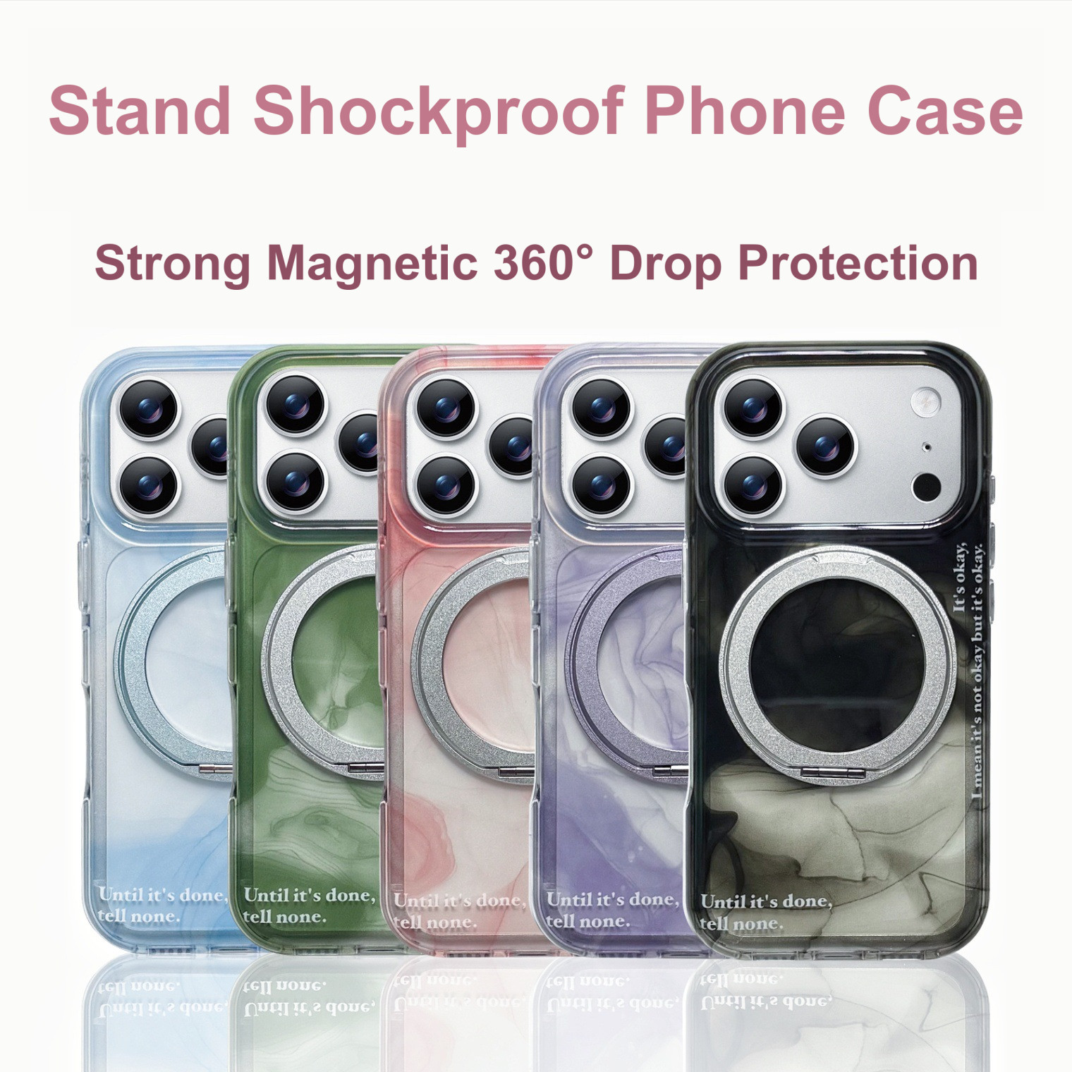 Ink Gradient Magnetic Stand Case for iPhone 15 / 16 / 17 Series