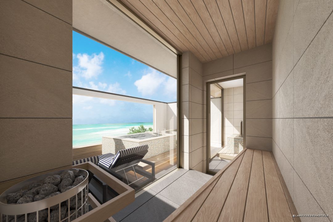 Habitación con sauna, baño frío y onsen privados frente al Pacífico, Onjuku Itsukiri