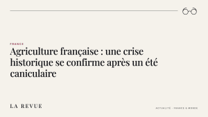 Agriculture française : une crise historique se confirme après un été caniculaire