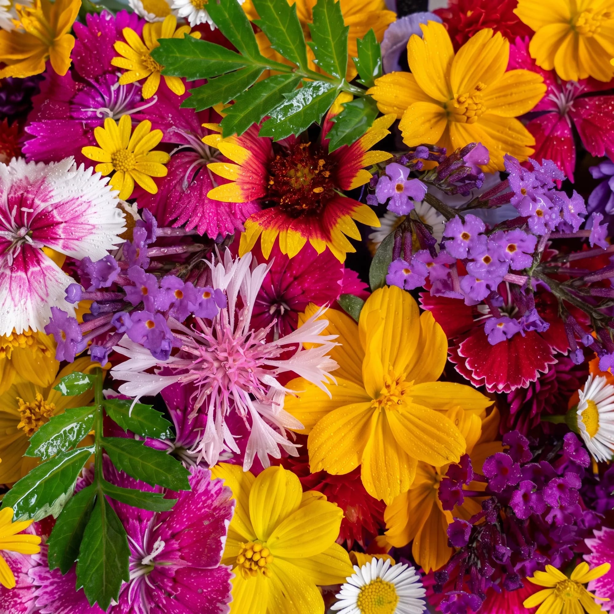 Dried Dianthus Petals — colourful mix of edible flowers including dianthus (Dianthus caryophyllus), from Agromel UK