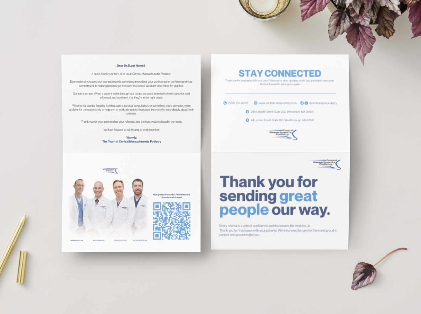 Central Massachusetts Podiatry Referral Greeting Card