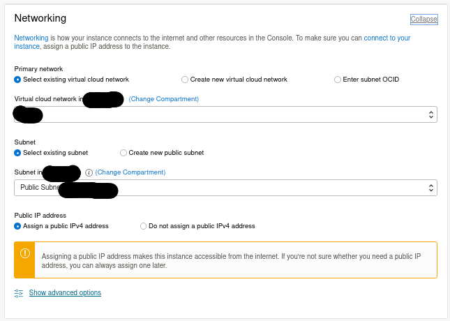 instance networking