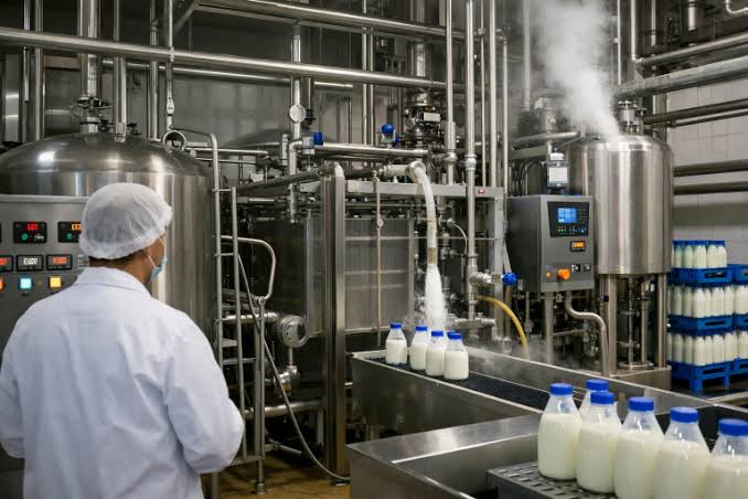 Hệ thống thanh trùng sữa tươi, sữa bắp đóng chai 300ml,500ml,1000ml-5000ml