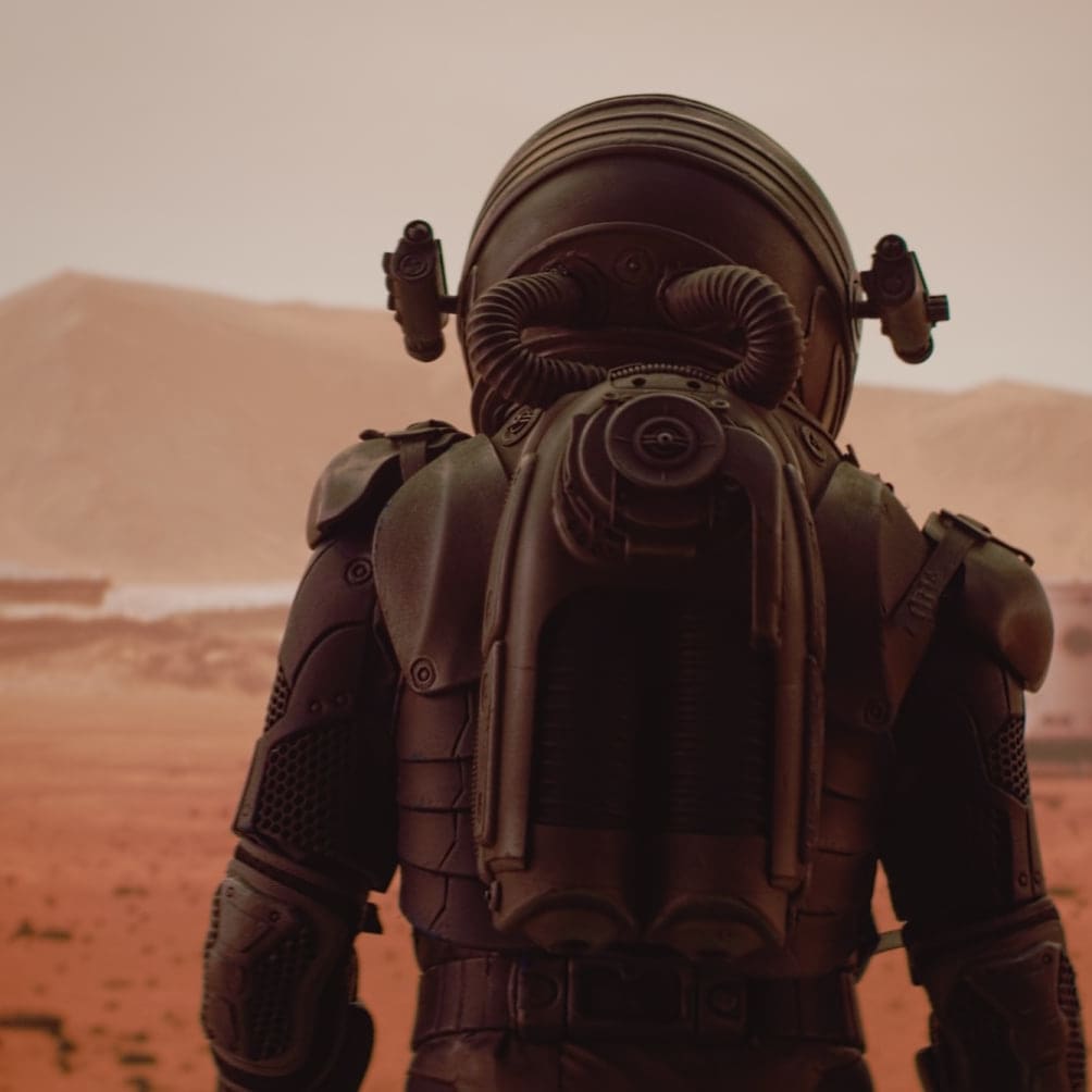 Alan Stronaut on a virtual production set