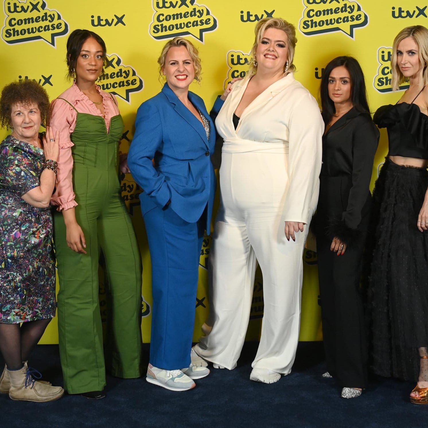 Nicky Goldie, Kiera Lester, Katherine Kelly, Rebecca Lock, Amy-Leigh Hickman, and Jayde Adams at an event for Ruby Speaking (2023)