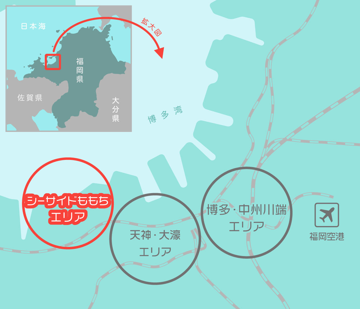 【シーサイドももちエリア】地図