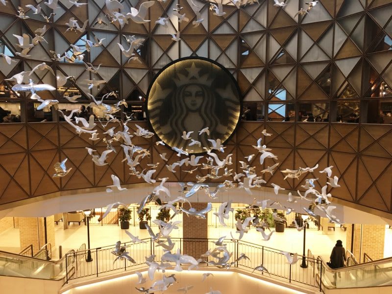 羽ばたく鳥の姿が素敵すぎるスタバ！ソウル高速ターミナル駅の