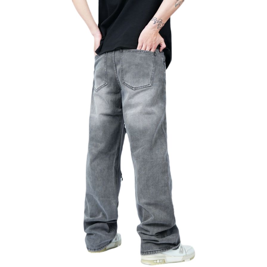 Quần ống rộng Xám Rách GZR9923