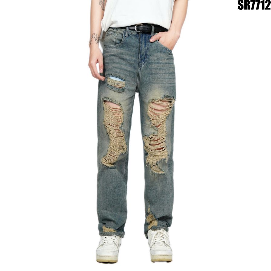 Quần ống suông Xanh Rách SR7712