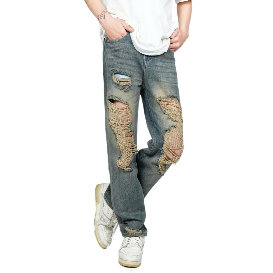 Quần ống suông Xanh Rách SR7712