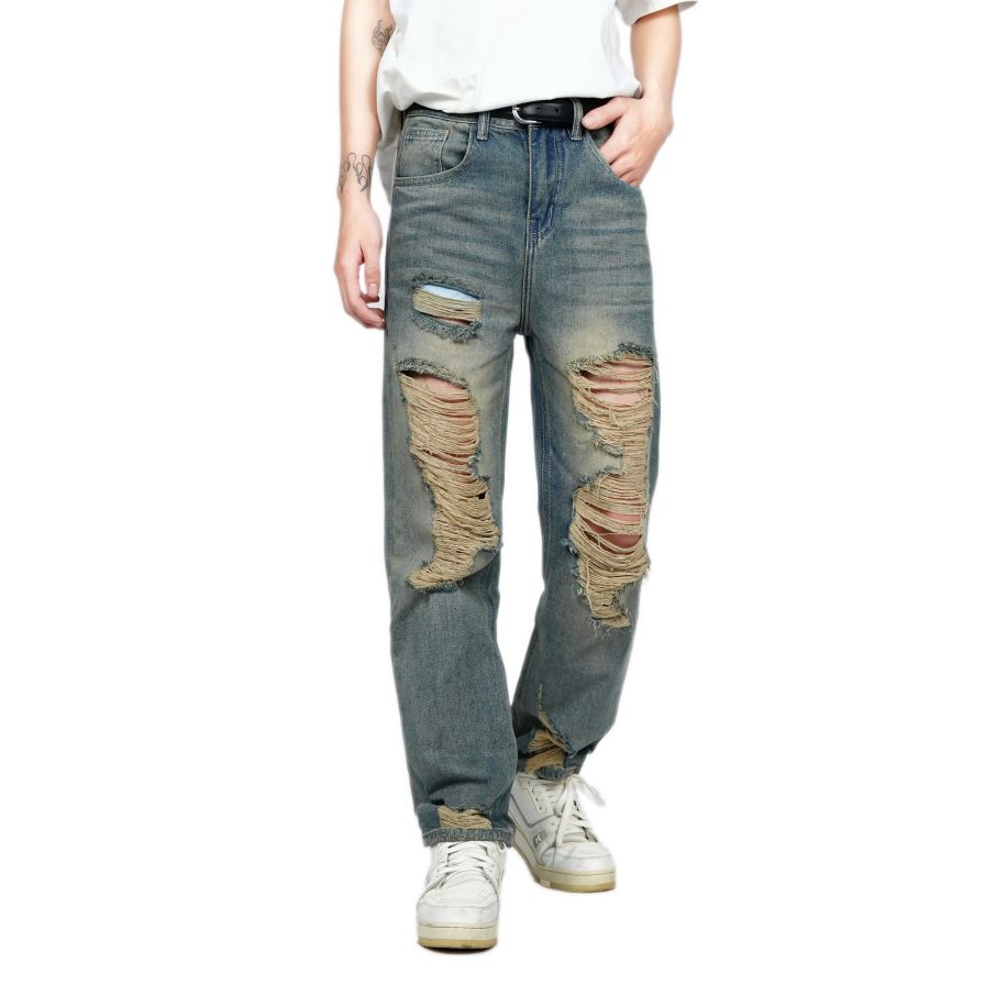 Quần ống suông Xanh Rách SR7712