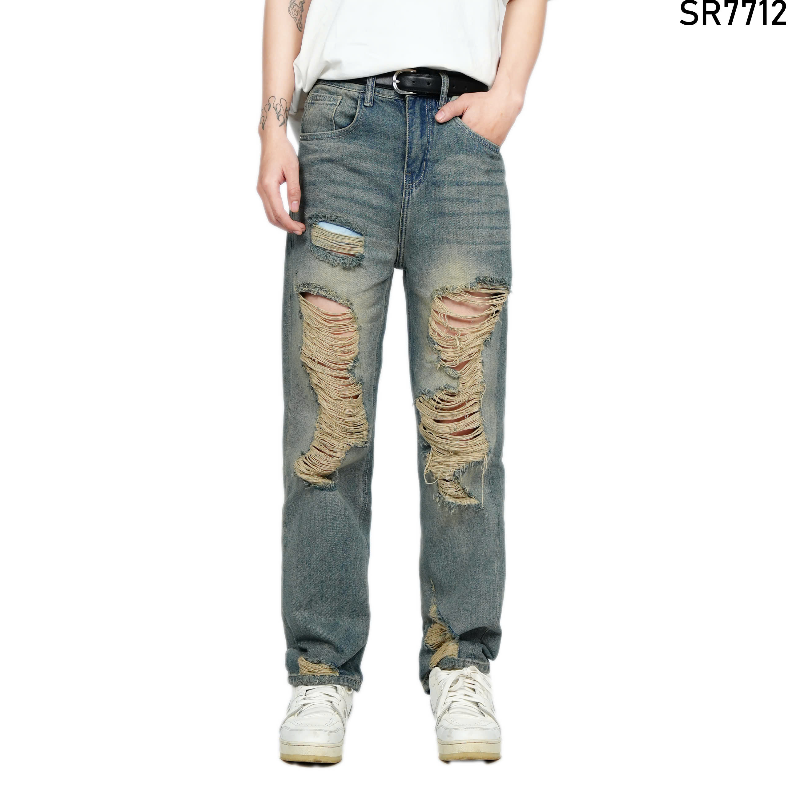 Quần ống suông Xanh Rách SR7712