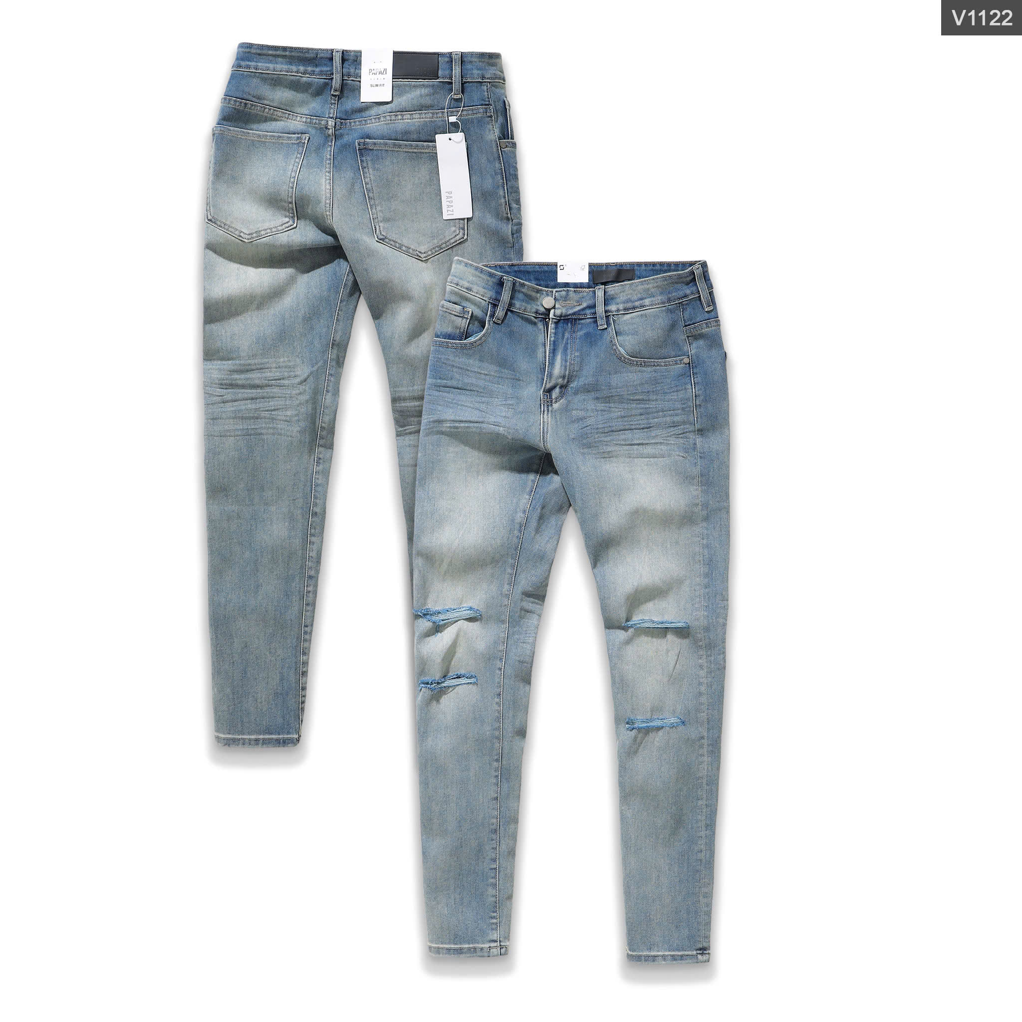 Quần Jean PAPAZI xanh rách V1122