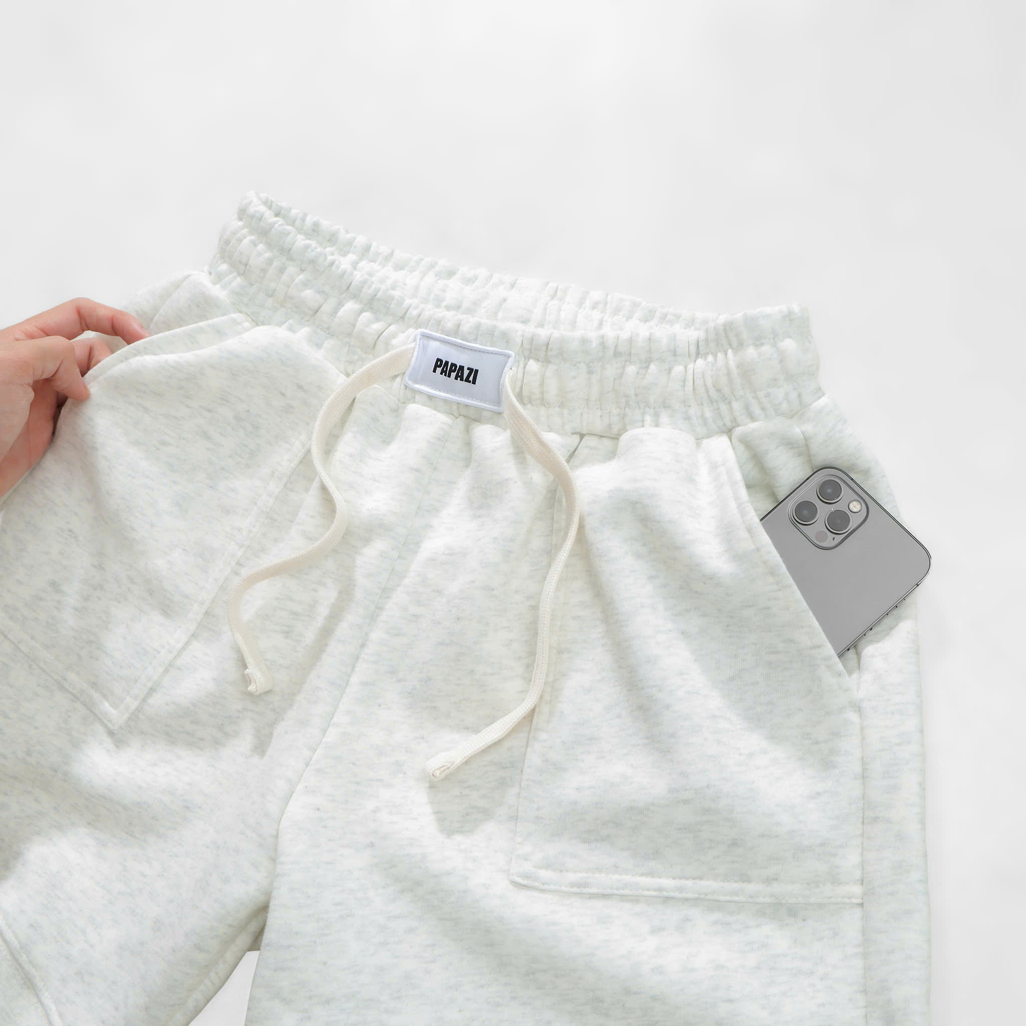 Quần short nỉ QSN00002 PAPAZI Unisex 2 Da 350gsm , chất mền mịn , co giãn thoải mái