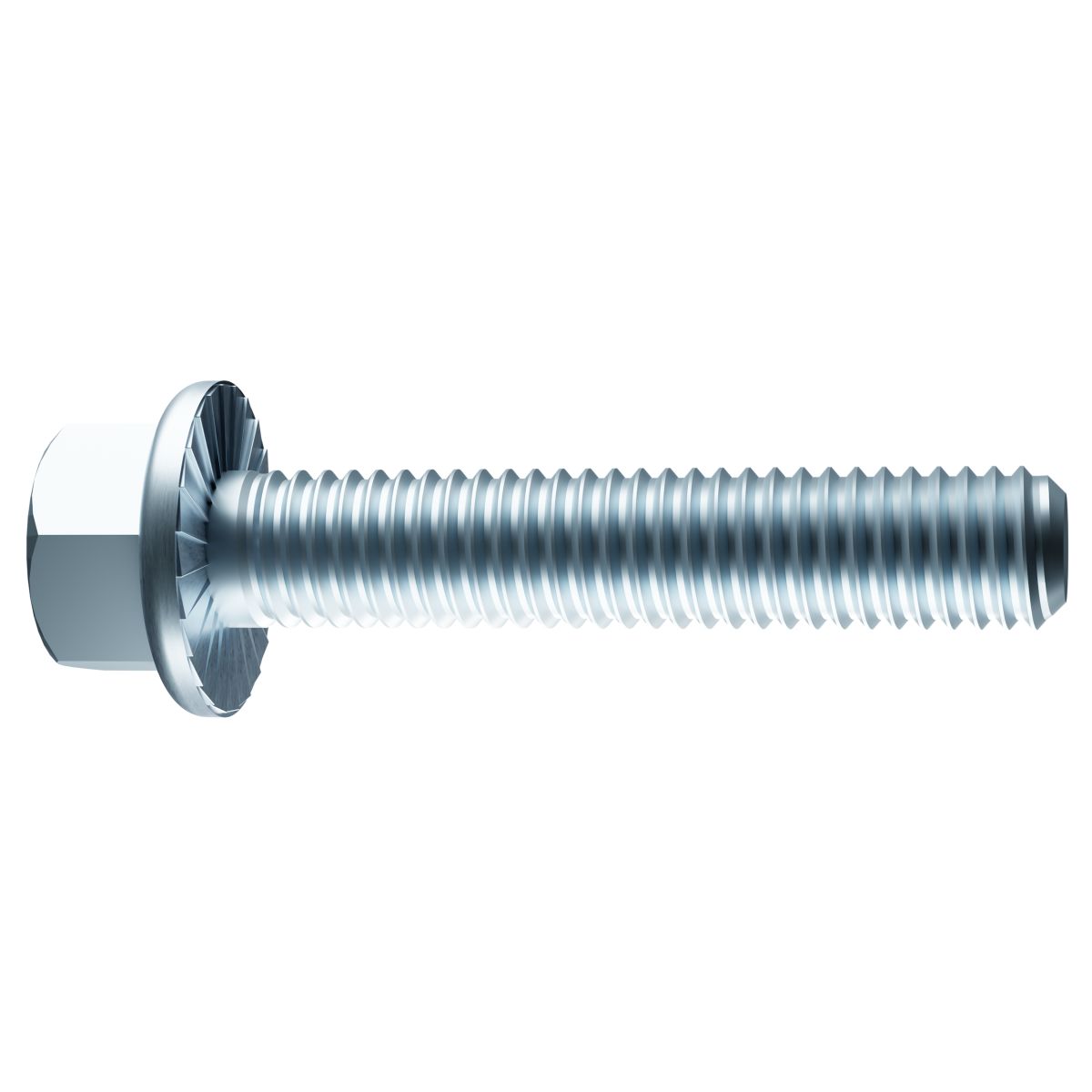 3/8"-16 x 2" Serrated Hex Flange Screws — SAE J429 / IFI-111 Grade 5, Zinc, 50/PKG