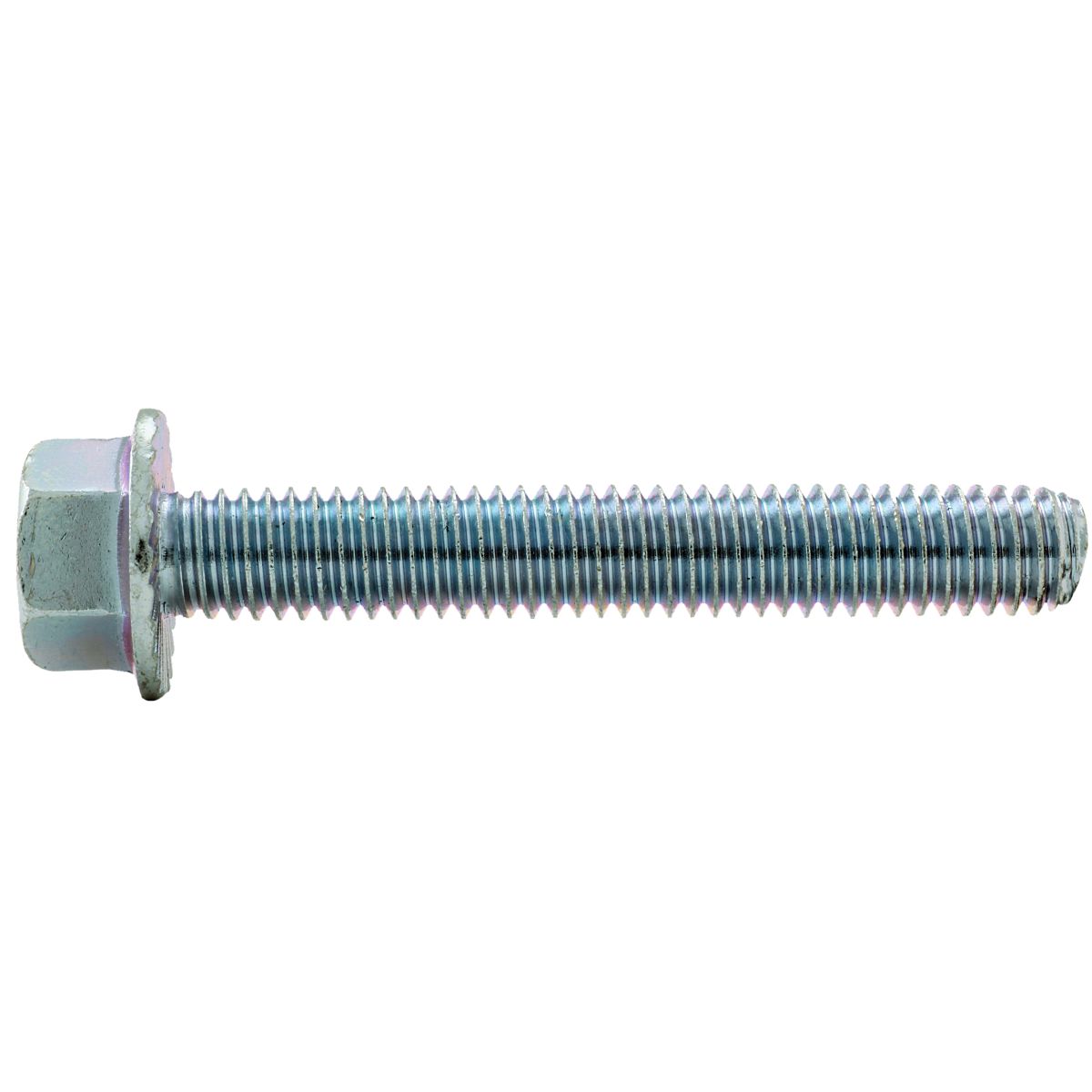 1/4"-20 x 1-1/2" Serrated Hex Flange Screws — SAE J429 / IFI-111 Grade 5, Zinc, 100/PKG