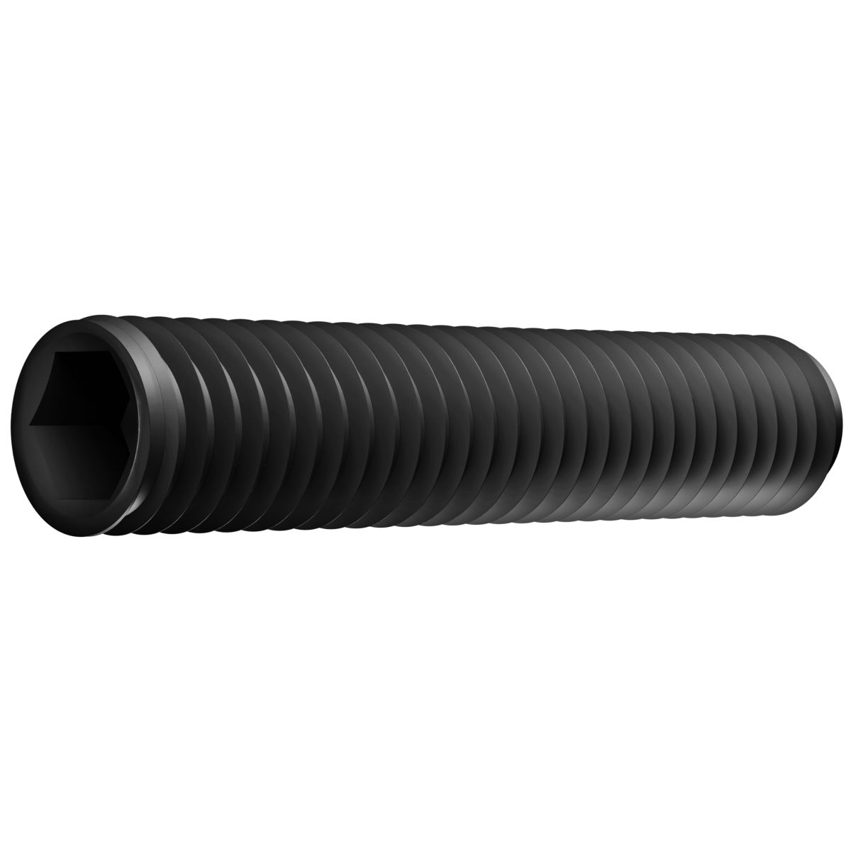 #10-32 x 1" Socket Set Screws — Alloy Steel Heat Treated, Cup Point, Fine Thread, BO, 100/PKG