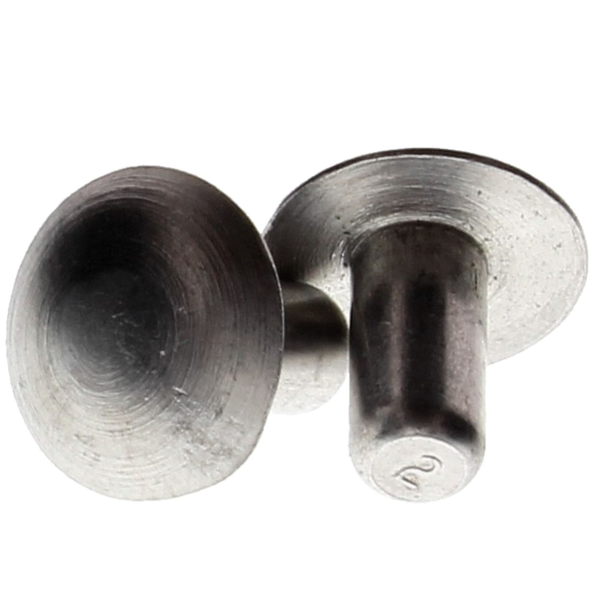 1/4" (.250") x 1/2" Soft/Smooth, Solid "Buck" Rivets — Aluminum Brazier Head, 1 lb./PKG