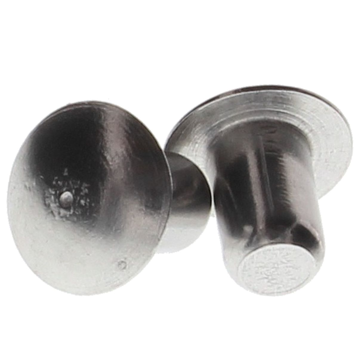 1/4" (.250") x 1/2" Hard/Dimple, Solid "Buck" Rivets — Aluminum Modified Brazier Head, 1 lb./PKG