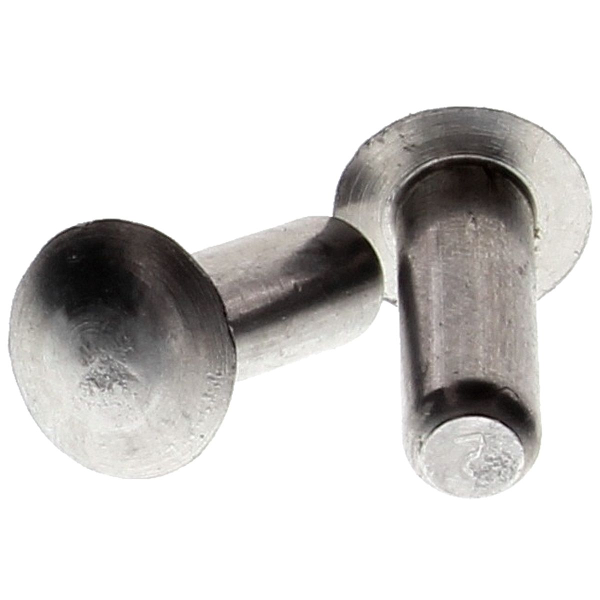 1/4" (.250") x 3/4" Soft/Smooth, Solid "Buck" Rivets — Aluminum Modified Brazier Head, 1 lb./PKG