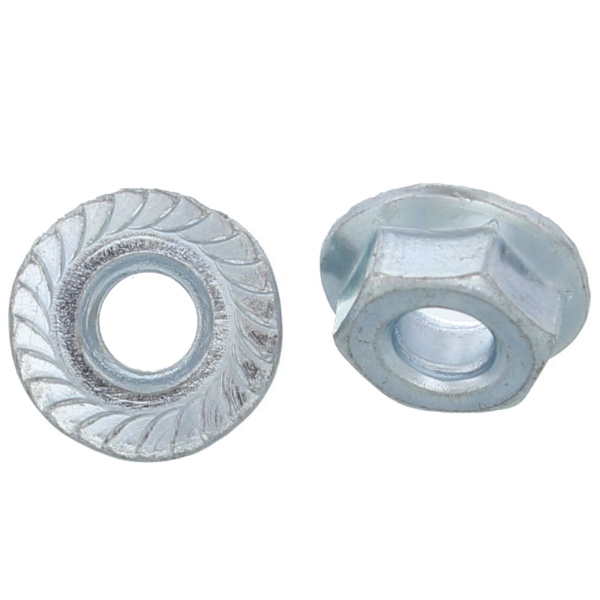 1/2"-13 Serrated Flange Lock Nuts — ASME B18.16.4, Zinc, Coarse, 50/PKG