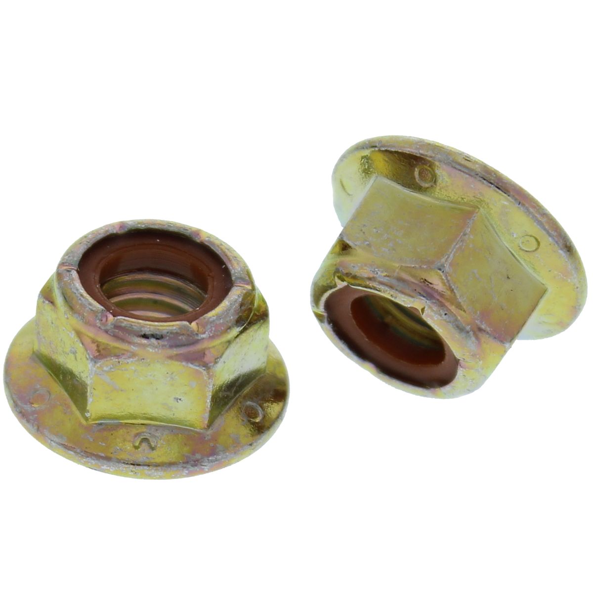 1/2"-13 Nylon Insert Flange Lock Nuts — Grade 8, Zinc Yellow, Coarse, 50/PKG