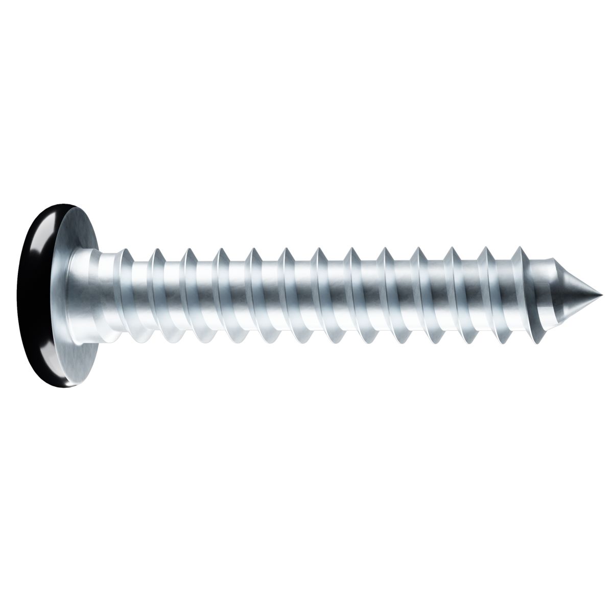 #8 x 1-1/2" Pan Head Square Drive Tapping Screws — Zinc, Black Painted Head, 100/PKG
