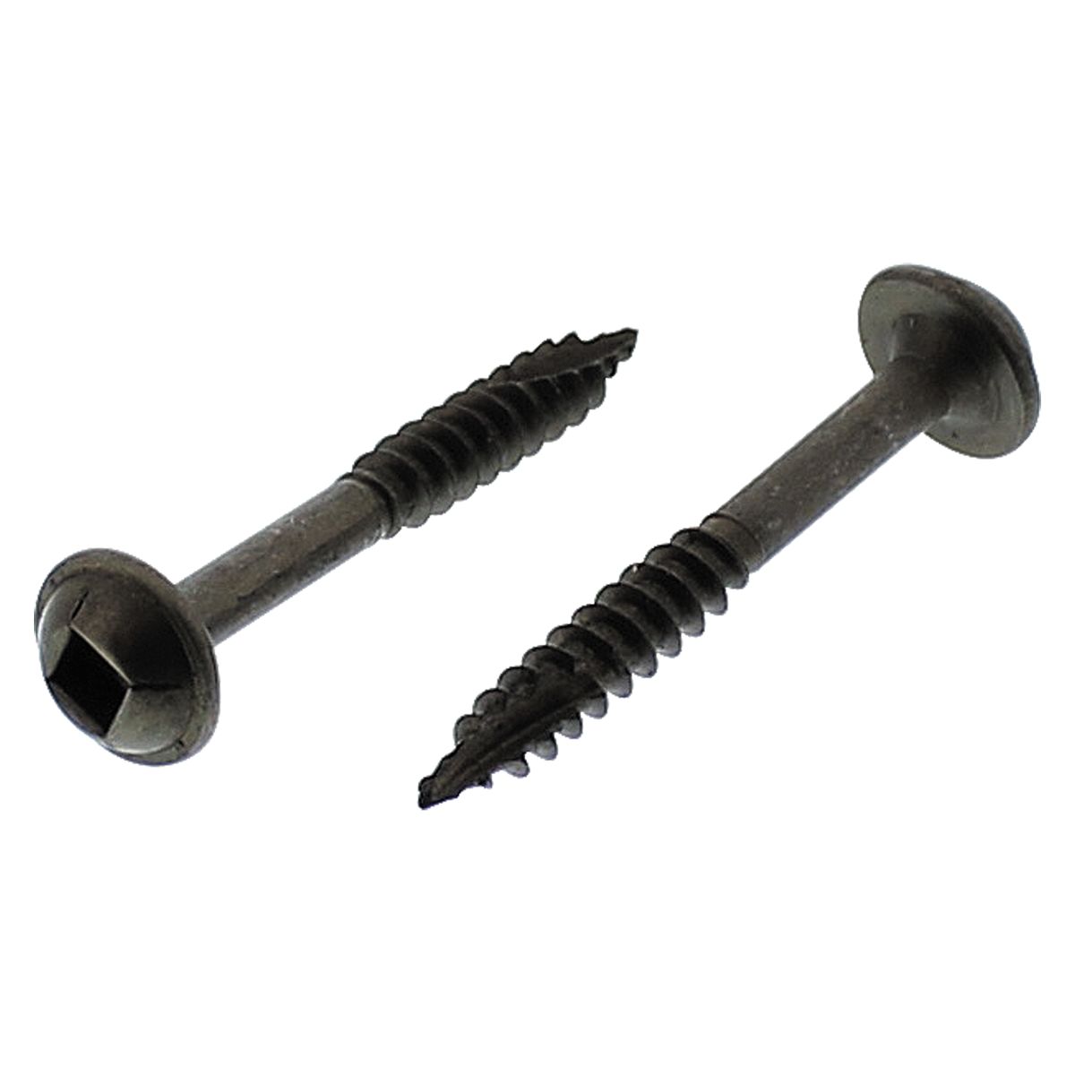 #7-18 x 1-1/4" Round Washer Head Square Drive Wood Screws — Type 17 Point, Plain, 100/PKG