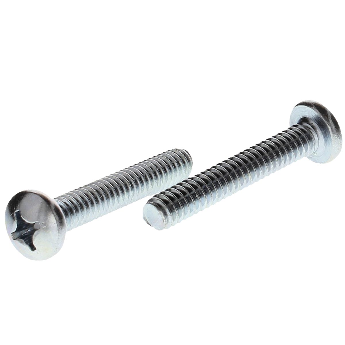 #10-24 x 1/2" Pan Head Phillips Machine Screws — Zinc, Coarse, 100/PKG