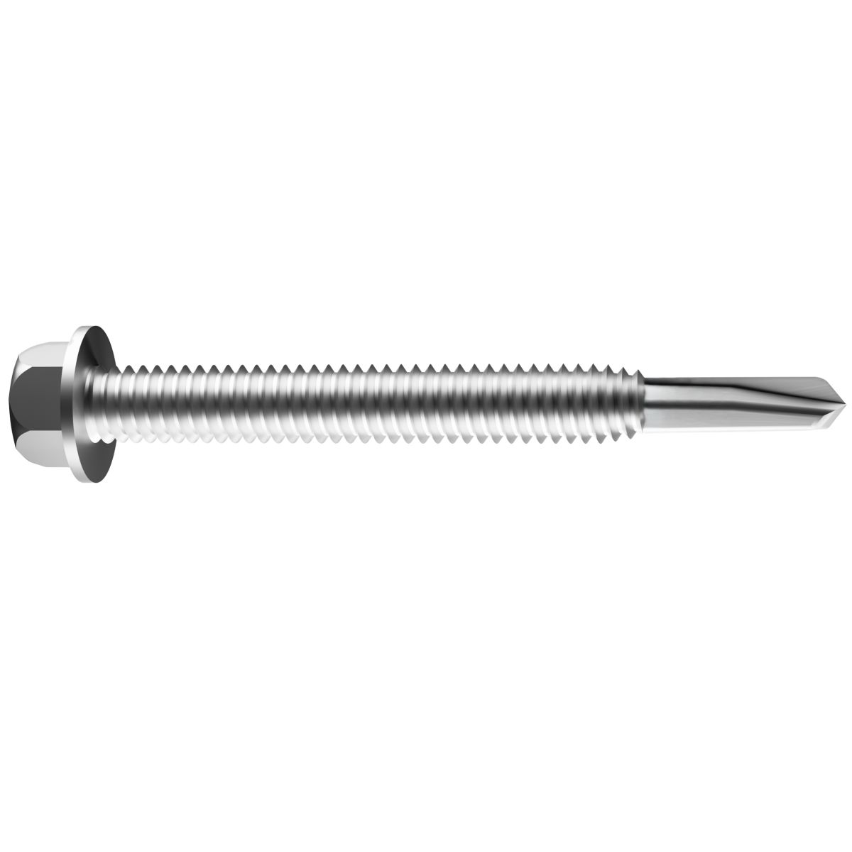 #12-24 x 3" Hex Washer Head Self-Drilling Screws - Zinc Type 5 Point 100/PKG