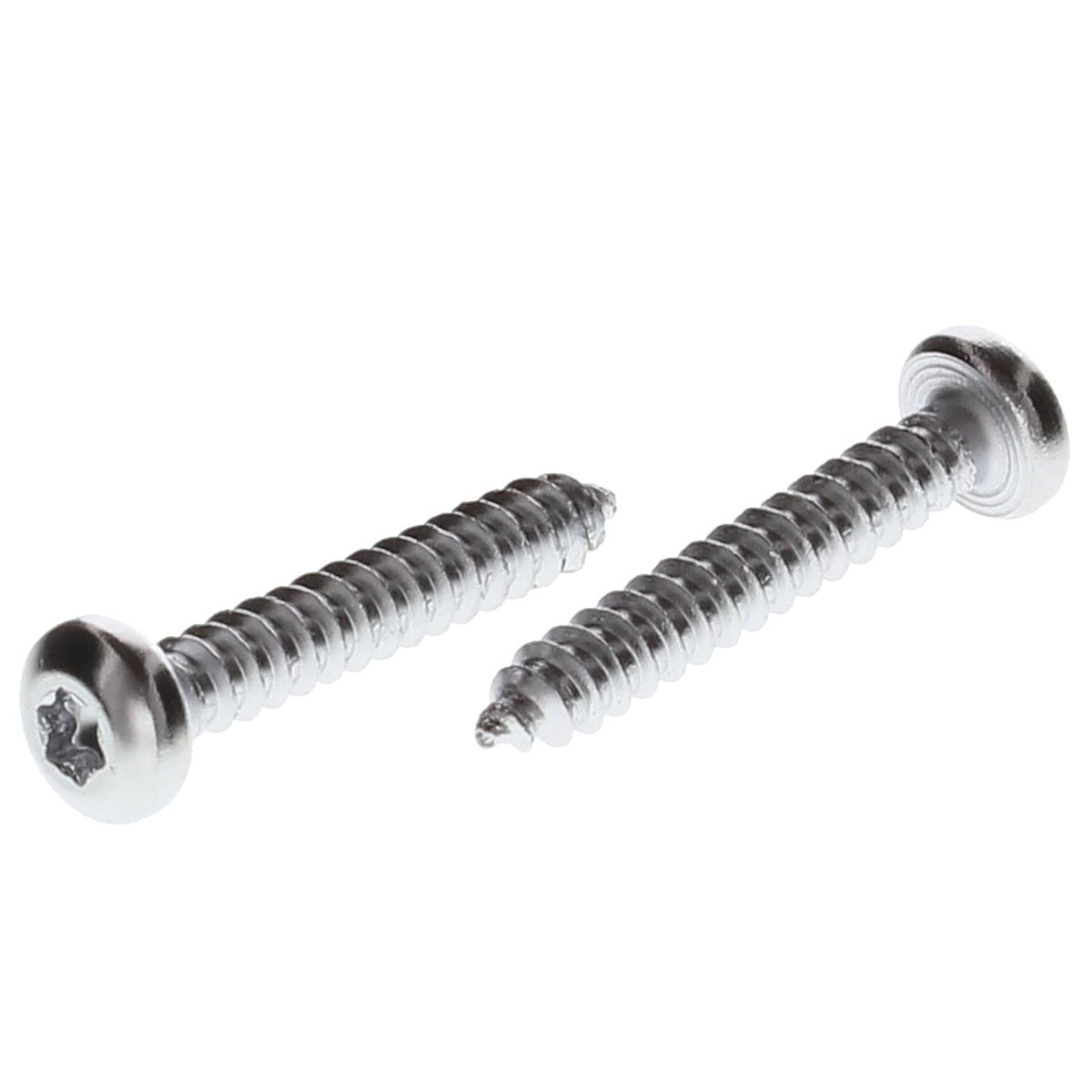 M4.2 (11/64") x 25 mm (1") Pan Torx Automotive Trim Screws, Chrome, 50/PKG