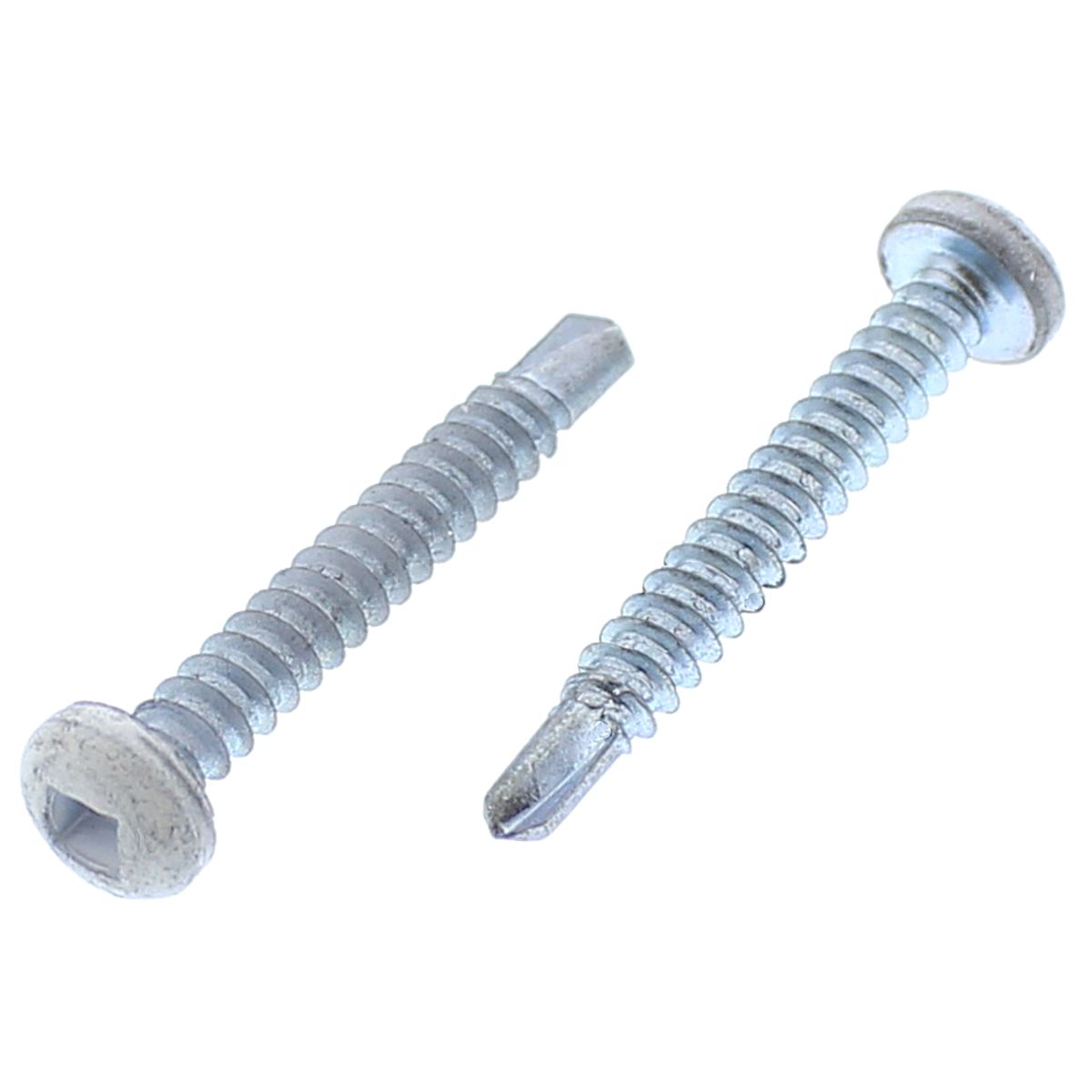 #8-18 x 1" White Painted Pan Head Square Drive Self-Drilling Screws Zinc Type 2 Point 100/PKG