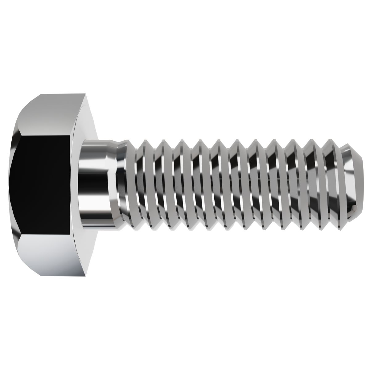 3/8"-16 x 1" Hex Cap Screws — Steel Grade 5, Chrome Plated