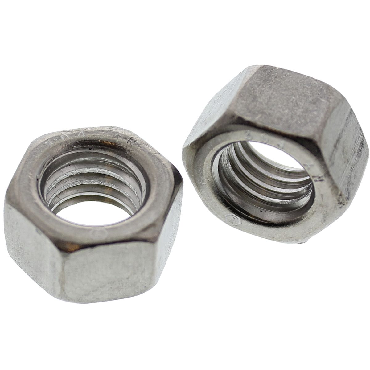 1/4"-20 100% Melt/Mfg Domestic Finished Hex Full Nuts — 304 Stainless Steel, Coarse, 100/PKG