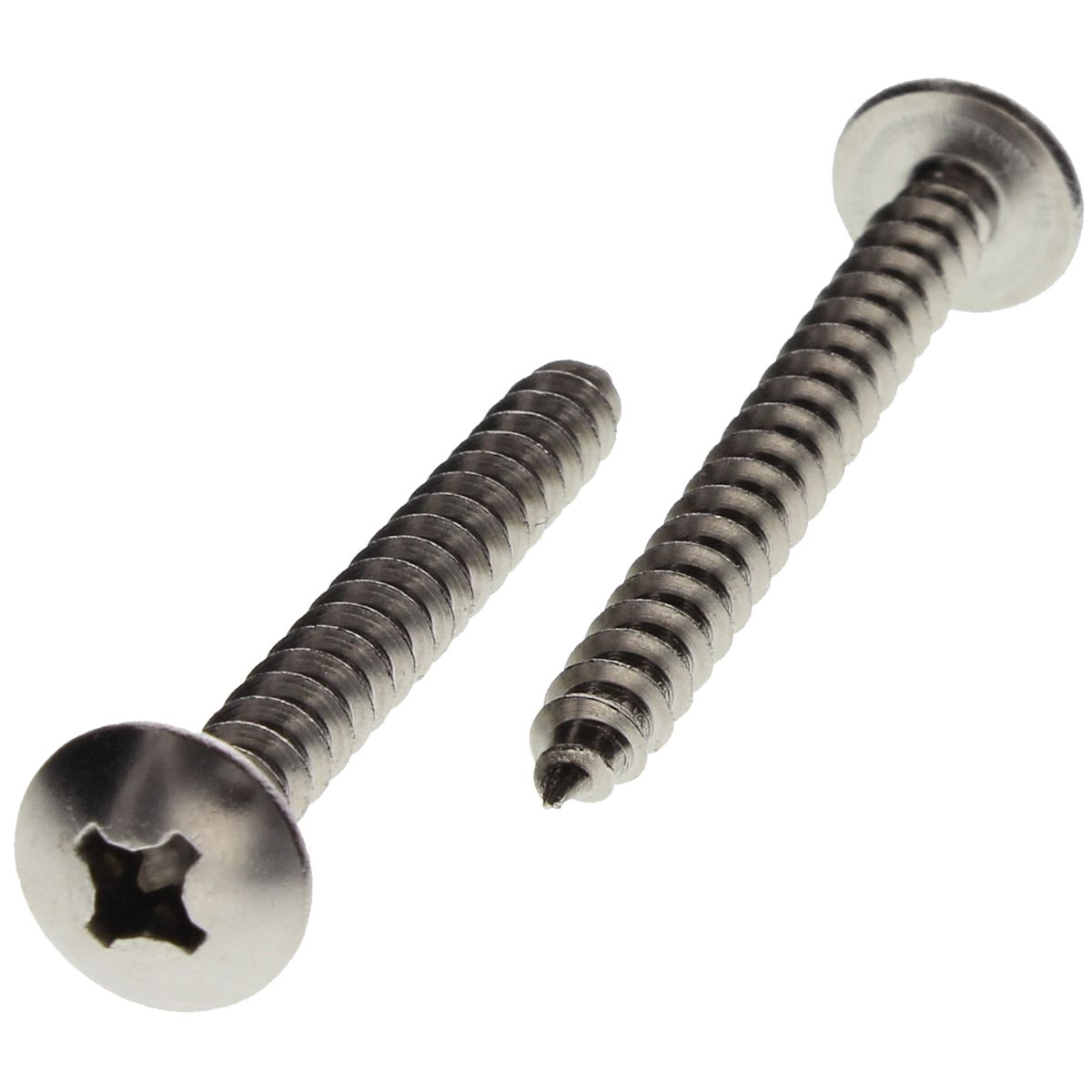 #12 x 2" Truss Head Phillips Tapping Screws — 18-8 Stainless Steel, 100/PKG