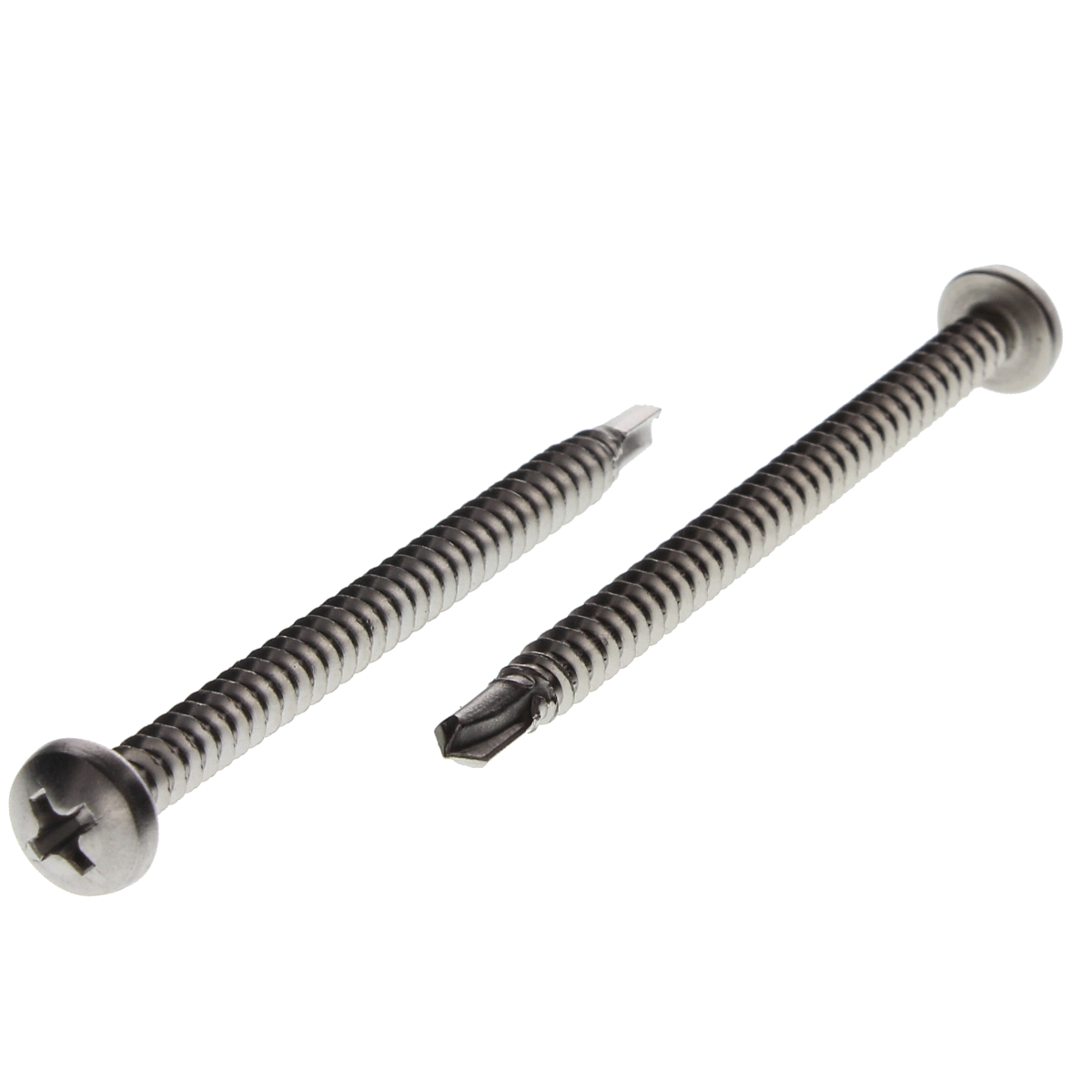 #10-16 x 3" Pan Head Phillips Self-Drilling Screws 410 Stainless Steel Type 3 Point 100/PKG