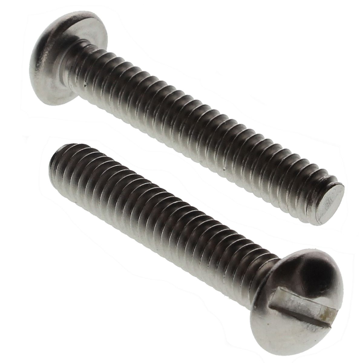 #6-32 x 1/2" Round Head Slotted Machine Screws — 18-8 Stainless Steel, Coarse, 100/PKG