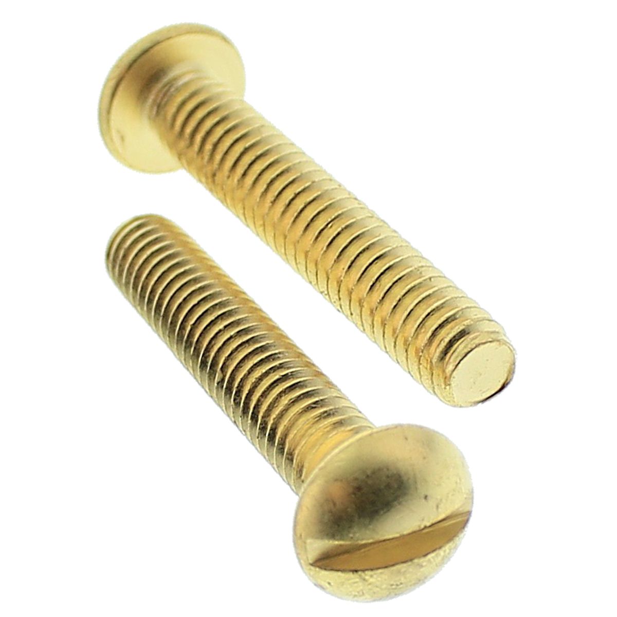 #2-56 x 1/4" Round Head Slotted Machine Screws — Brass, Coarse, 100/PKG