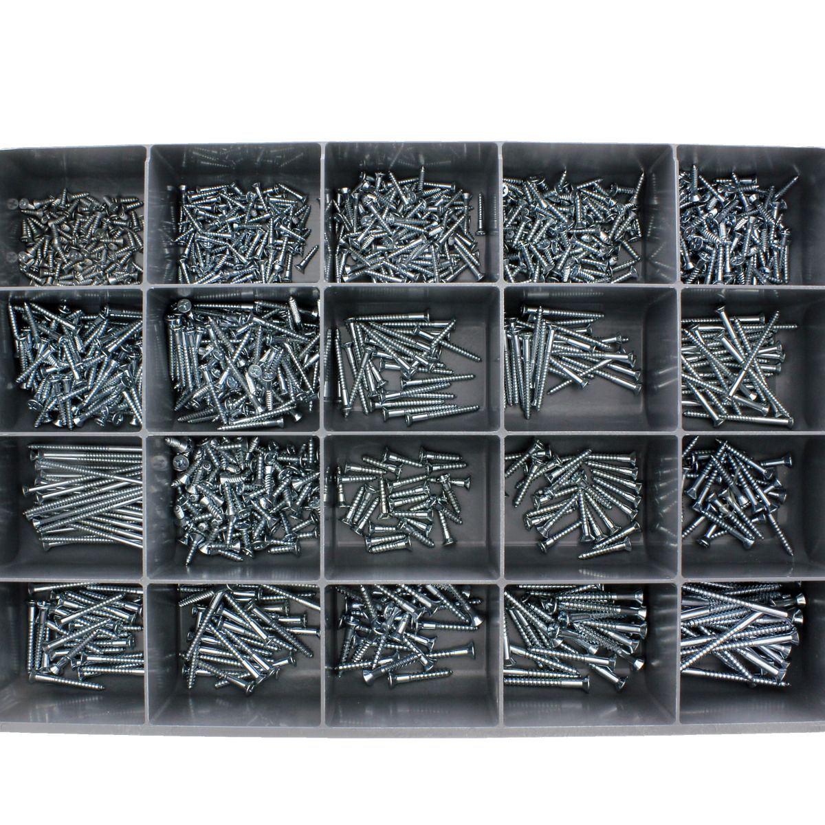Flat Head Phillips Wood Screws — Steel Drawer Assortment