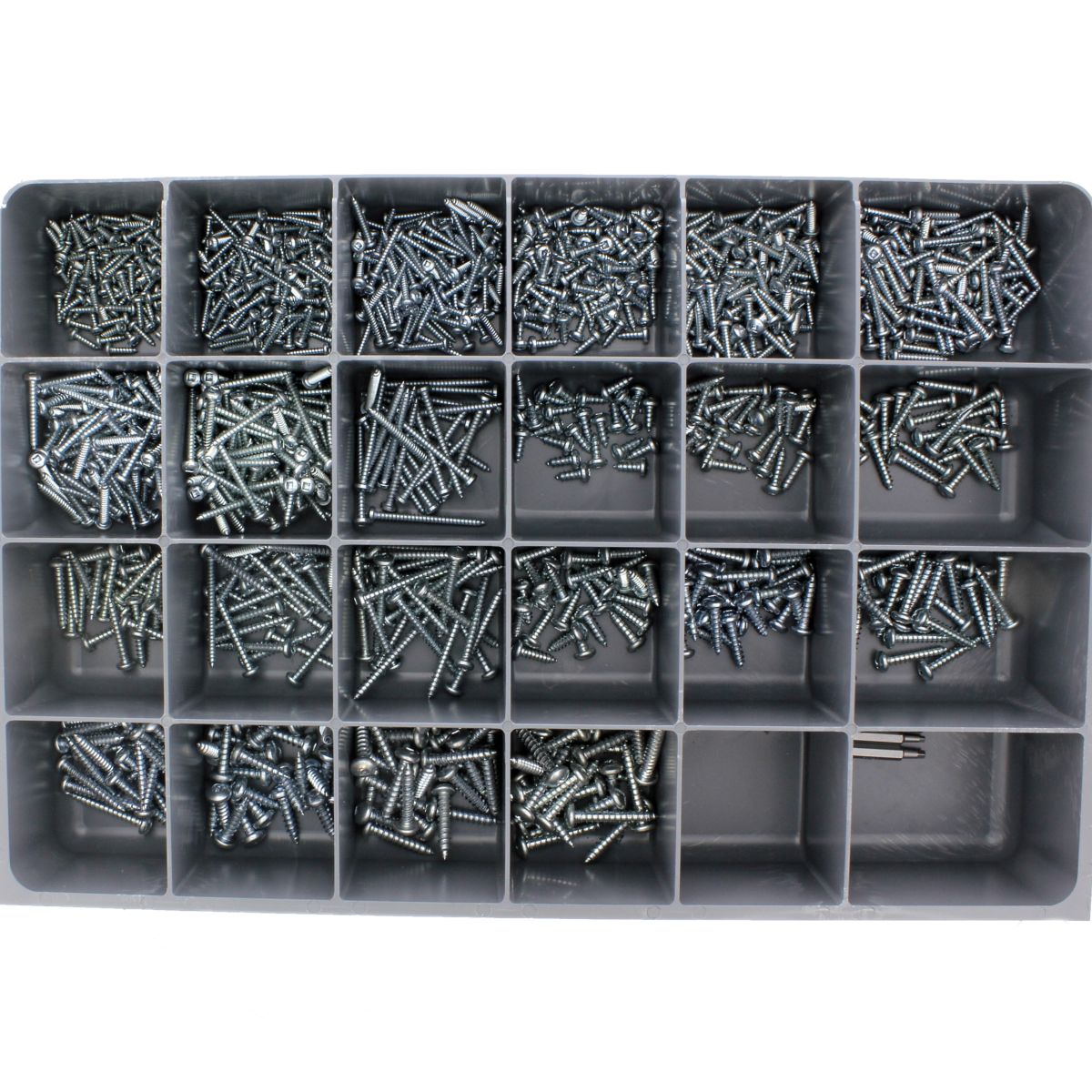 Pan Head Square Drive Tapping Screws — Steel Drawer Assortment