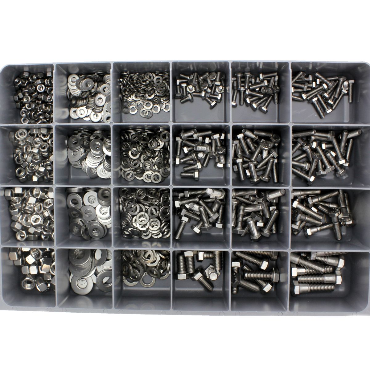 Hex Cap Screws — 18-8 Stainless Steel Drawer Assortment