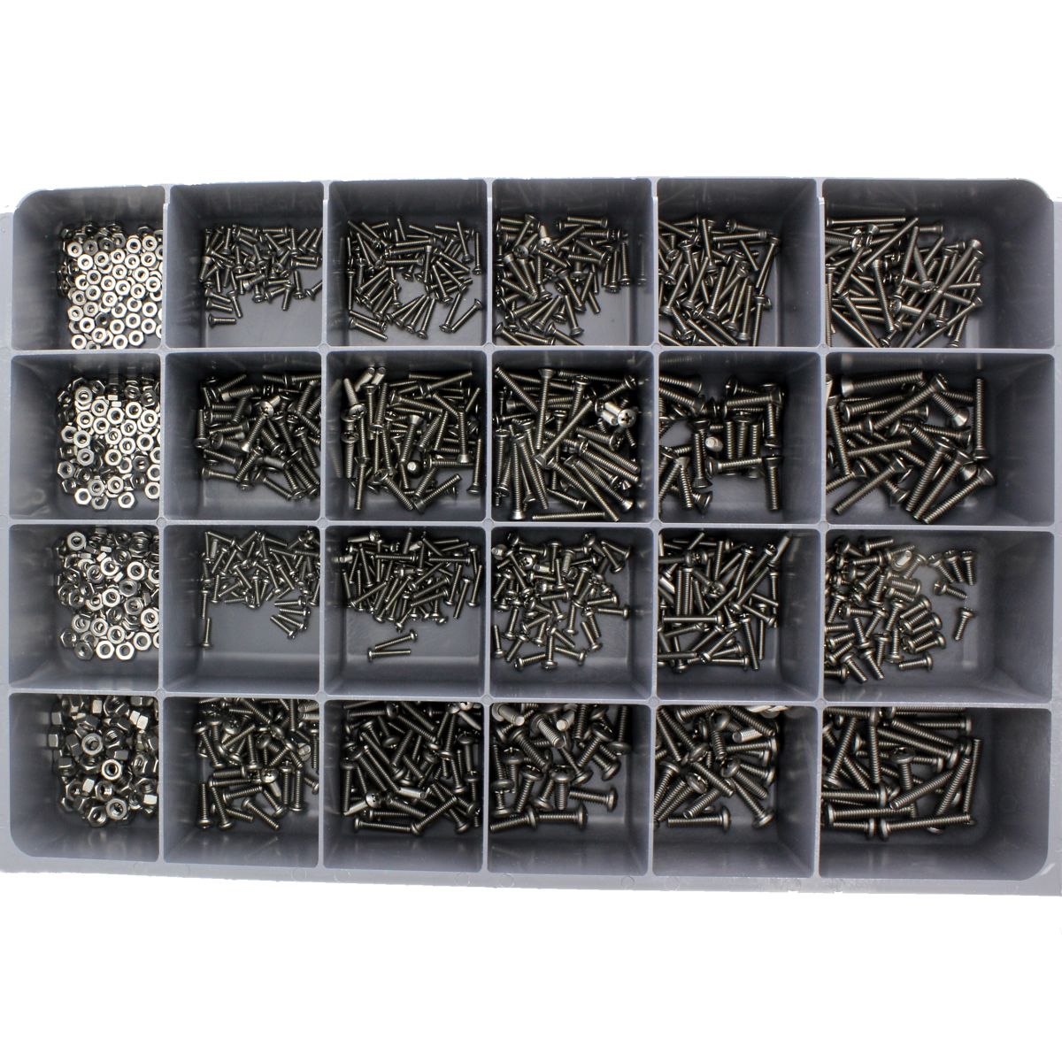 Pan and Oval Head Phillips Machine Screws — 18-8 Stainless Steel Drawer Assortment